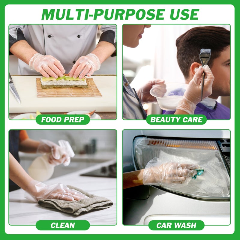 BYMORE 1200 Pcs Disposable Plastic Gloves Bulk, Clear Food Handling Service Gloves for Kitchen Food Prep Food Service Food Handling Cooking Cleaning, One Size Fits Most - Image 5